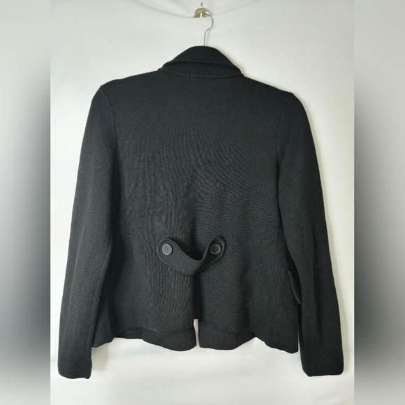 Ann Taylor Classic Black Knit Wool Blend Blazer Size Medium Petite - Picture 2 of 4